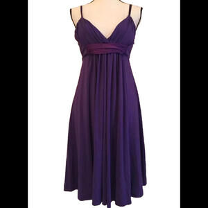 👗🟣Boston Proper Elegant Evening Cocktail Dress Size 8 Purple Padded Bust